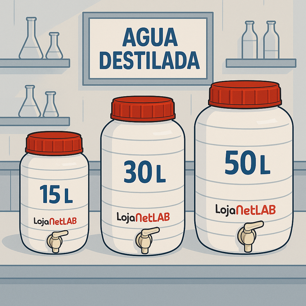 Barril de plástico graduado com torneira Loja Netlab – disponível nas capacidades 15L, 30L e 50L